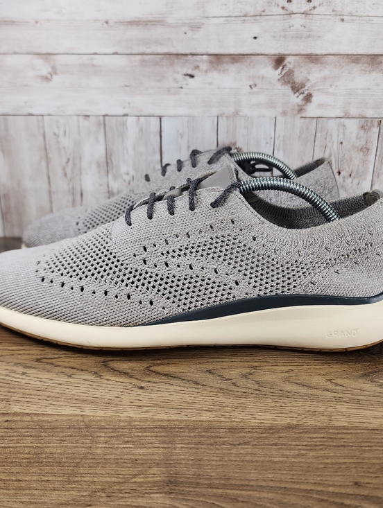 Cole Haan Grand Troy Mens Knit Casual Dress Wingtip Oxfords Cool Gray Size 10.5